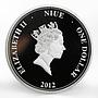 Niue 1 dollar Vladimir Vysotsky musician colored silver proof coin 2012
