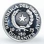 Paraguay 150 guaranies Veracruz Culture Sculpture proof silver coin 1973