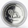 Congo 10 francs Giant Pangolin animal proof silver coin 2003