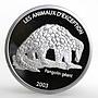 Congo 10 francs Giant Pangolin animal proof silver coin 2003