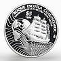 Mexico 5 pesos Naval training ship Cuauhtemoc proof silver coin 1999