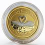 Cook Island 25 dollars Love is Precious two swans colored proof gold coin 2008