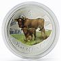 Australia 1 dollar Year of the Ox series II colored silver coin 2009