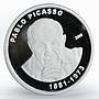 Ivory Coast 1000 francs Pablo Picasso painter sculptor proof silver coin 2006