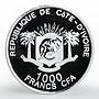 Ivory Coast 1000 francs Pablo Picasso painter sculptor proof silver coin 2006