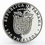 Panama 1 balboa Olympic Summer Games Fencing proof silver coin 1988