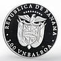 Panama 1 balboa Olympic Summer Games Fencing proof silver coin 1988