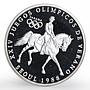 Panama 1 balboa Olympic Summer Games Equestrian proof silver coin 1988