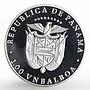 Panama 1 balboa Olympic Summer Games Equestrian proof silver coin 1988