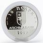 Abkhazia 10 apsars Bagrat Shinkuba author poet proof silver coin 2009