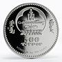 Mongolia 500 togrog Soviet Space Exploration Mir colored silver coin 2007