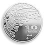 Ukraine 10 hryvnas Skating 19th Olympic Games Salt Lake City silver proof 2002