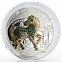 Rwanda 500 francs Year of the Horse Longevity crystals proof silver coin 2014