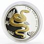 Togo 1000 francs Year of the Snake Lunar Zodiac gilded silver coin 2013