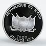 Niger 1000 francs Ramadan Karim gilded colored silver coin 2012