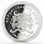 Benin 1000 francs Year of the Horse Pegasus colored proof silver coin 2014