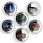 Cook Island set of 6 coins Wonders of Nature colored proof silver coin 2009