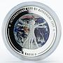 Cook Island 5 dollars Year of Astronomy Earth planet colored silver coin 2009