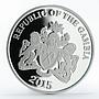 Gambia 20 dalasis Elvis Presley King of Rock singer proof silver coin 2015