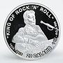 Gambia 20 dalasis Elvis Presley King of Rock singer proof silver coin 2015