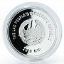 Laos 2000 kip Year of the Snake burmese jade ring gilded proof silver coin 2013