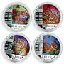 Malawi set of 4 coins Lunar Year of the Tiger Blessings colored silver coin 2010