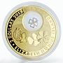 Niue 2 dollars Good Luck Clover gilded proof silver coin 2013