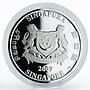 Singapore set of 2 сoins 5 dollars Orchids flora silver coloured 2007