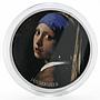 Cameroon 500 francs Girl Pearl Earring Vermeer colored proof silver coin 2017