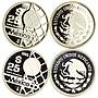 Mexico set of 12 coins 25 50 100 pesos Football World Cup proof silver coin 1986