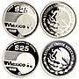 Mexico set of 12 coins 25 50 100 pesos Football World Cup proof silver coin 1986