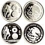 Mexico set of 12 coins 25 50 100 pesos Football World Cup proof silver coin 1986
