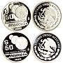 Mexico set of 12 coins 25 50 100 pesos Football World Cup proof silver coin 1986