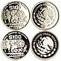 Mexico set of 12 coins 25 50 100 pesos Football World Cup proof silver coin 1986