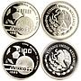 Mexico set of 12 coins 25 50 100 pesos Football World Cup proof silver coin 1986