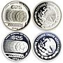 Mexico set of 12 coins 25 50 100 pesos Football World Cup proof silver coin 1986