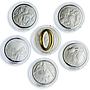 New Zealand set of 6 coins Lord of the Rings proof silver coin 2003