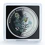 Cook Islands 1 dollar Eucalyptus recurva Australian flora 1 oz silver coin 1999