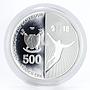 Cameroon 500 francs Football goalkeeper sport proof silver coin 2018