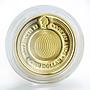 Cook Islands 1 dollar Gemstone Zodiac Signs Virgo silver gilded proof 2003