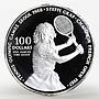 Niue 100 dollars 1988 Olympic Seoul Tennis Steffi Graf proof silver coin 1987