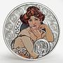 Niue 1 dollar Zodiac Pisces Alphonse Mucha silver colored proof coin 2011