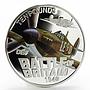 Bailiwick of Guernsey 10 pounds Fighter Hurricane plane WWII silver coin 2010