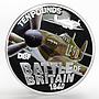 Bailiwick of Guernsey 10 pounds Fighter Hurricane plane WWII silver coin 2010
