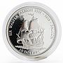 Fiji 10 dollars Sailing ship Falcon Sir Walter Raleigh proof silver coin 2004