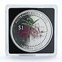 Cook Islands 1 dollar Ptychosperma bleeseri Australian flora silver coin 1999