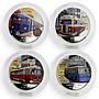 Niue set of 4 coins 2 dollars Soviet Transport silver colorized proof 2010
