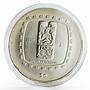 Mexico 5 pesos Hacha Ceremonial Statue silver coin 1998