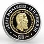 Namibia 10 dollars Great Monarchs Friedrich III gilded proof silver coin 2009