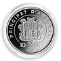 Andorra, 10 dinars, Extreme Sports, Kiteboarding, silver Coloured coin, 2008